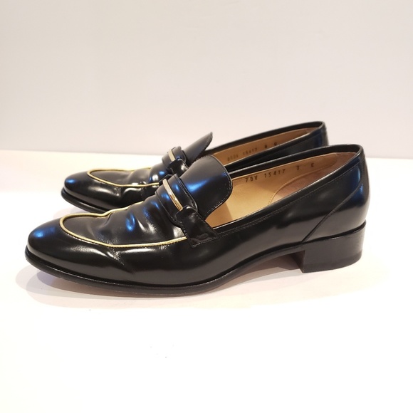 black and gold loafers womens